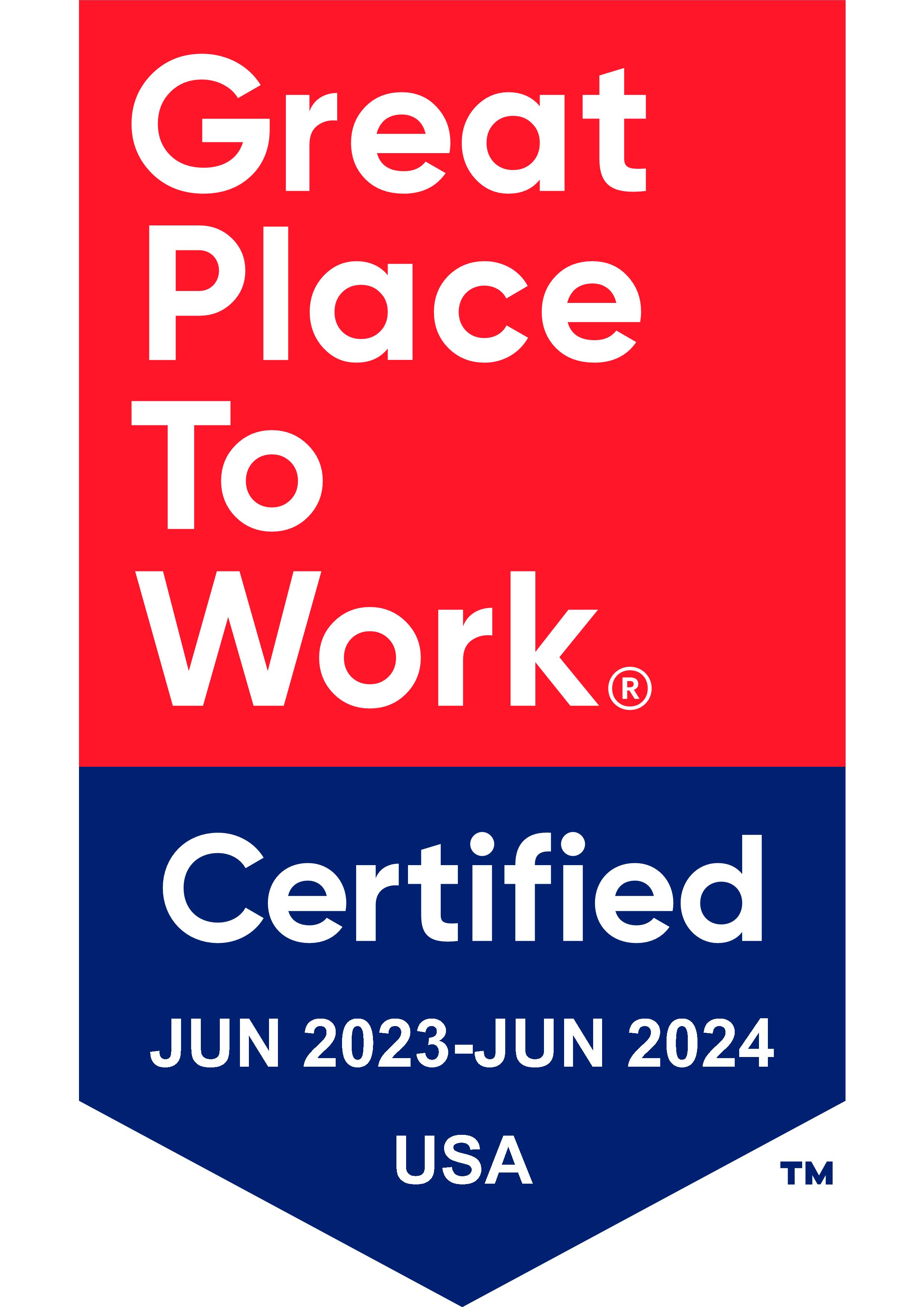 Great Place To Work | Certified | Jul 2019 - Jul 2020 USA